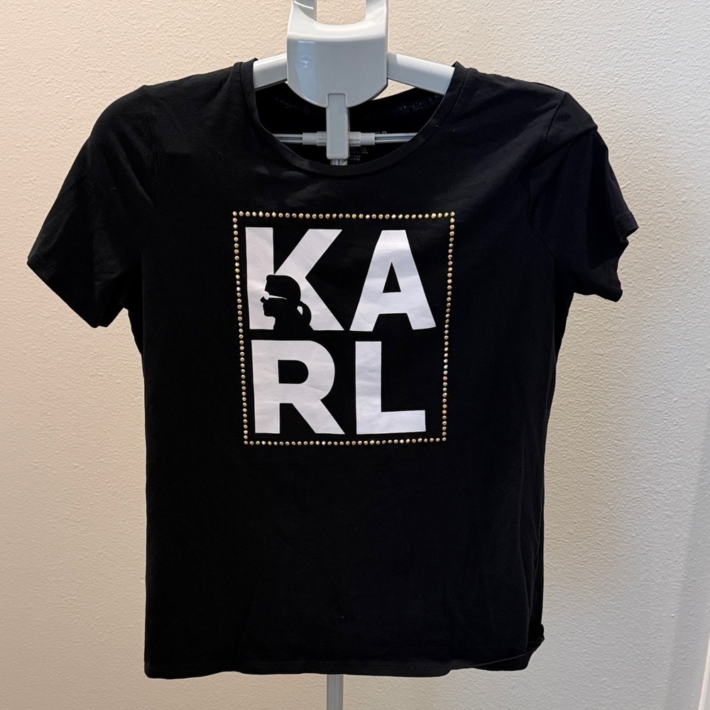 Karl Lagerfeld Black Tee with White Logo